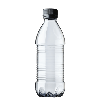 Transparent Plastic Bottle With Black Cap png
