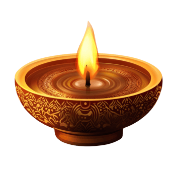 Ornate Bowl Lamp Illuminates With Warm Flame png
