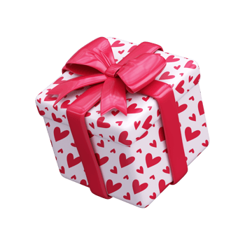 3D love gift. Gift box with hearts and pink bow. Illustration for Valentine's Day or wedding png
