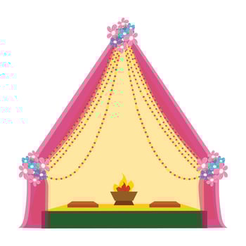 Wedding ceremony mandap for Bride and Groom vector