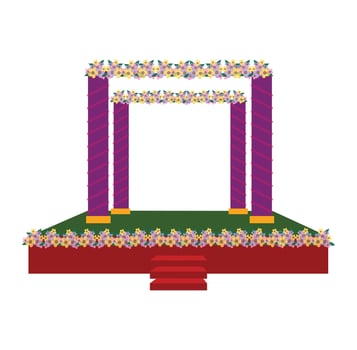 Wedding ceremony decorative mandap with flowers vector