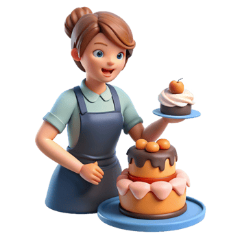 Chef Decorating Cake with Icing for Presentation png