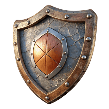 Medieval Shield with Bronze and Steel Design png