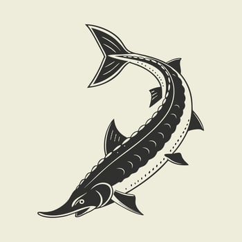 Lake Sturgeon silhouette vector