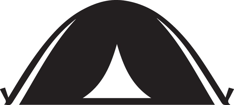 Black and White Illustration of a Simple Tent vector