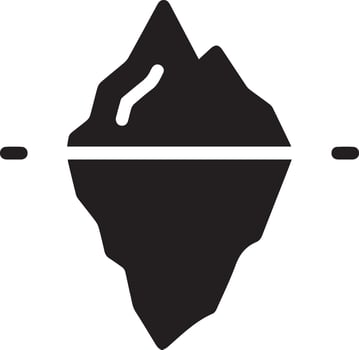 Ice mountain black and white illustration vector