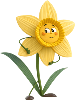 Cute and fun cartoon flower for lively and joyful clipart illustrations and designs. . png