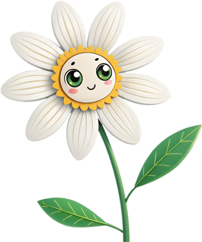 Cheerful and playful cartoon flower for fun floral clipart and artistic designs. . png