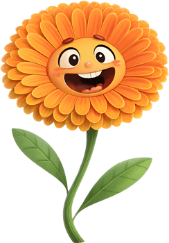 Fun and cheerful cartoon flower clipart for joyful design projects and event decoration. . png