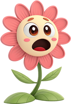 Bright and fun cartoon flower design with playful petals for cheerful clipart. . png