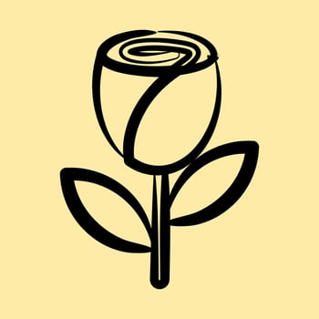 Icon rose. Beautiful flowers elements. Icon in hand drawn style. vector