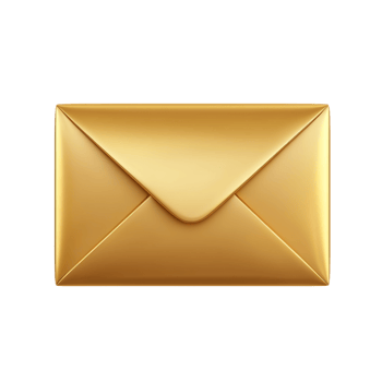 A Golden Envelope Represents Communication And Luxury png