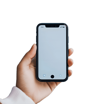 Blank Screen Smartphone in Hand on a Transparent Backdrop png