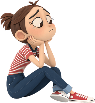 Fun-loving cute girl with exaggerated emotions in a playful style, . png