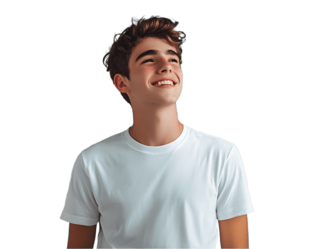 Stylish Young Man in a Casual White T-Shirt png