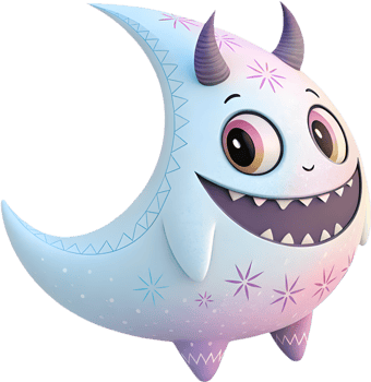 Funny monster with playful face and humorous gestures. . png
