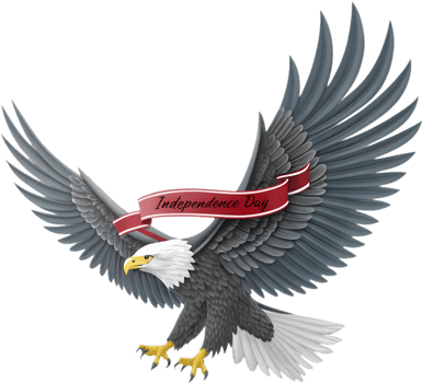 Bald eagle flying as a symbol of strength, freedom, and pride. . png