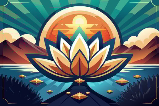 The lotus flower is shown in this illustration vector