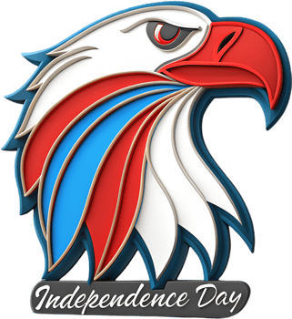 Powerful bald eagle logo representing Americas strength and unity. . png