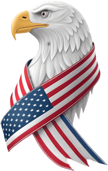 Bald eagle crest logo symbolizing freedom and the American spirit. . png
