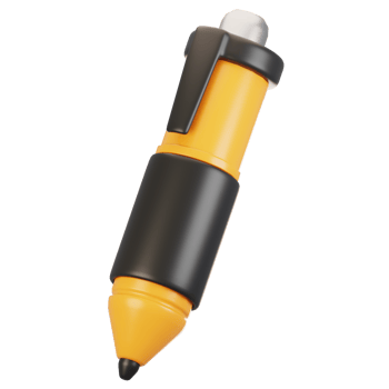 3d rendering stationery icon concept. 3d render pen icon png