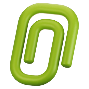 3d rendering stationery icon concept. 3d render paperclip icon png