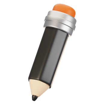 3d rendering stationery icon concept. 3d render pencil icon png