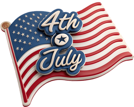 Emblem for 4th of July celebrating American freedom and Independence. . png