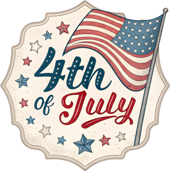 4th of July patriotic emblem for Independence Day celebration. . png