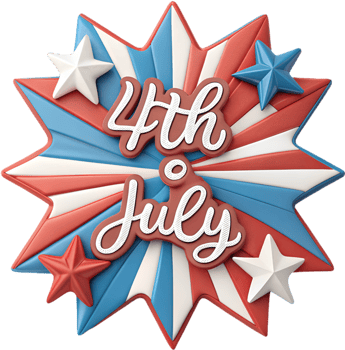 Patriotic 4th of July logo celebrating American freedom and pride. . png
