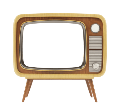 Retro standing TV with transparent screen png