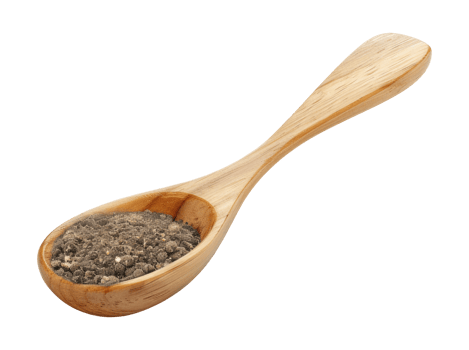 Small wood spoon with black pepper png