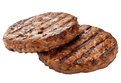 Two grilled burger patties png