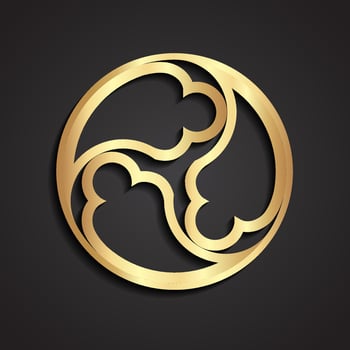 3d golden gothic ornamental decoration circe logo vector