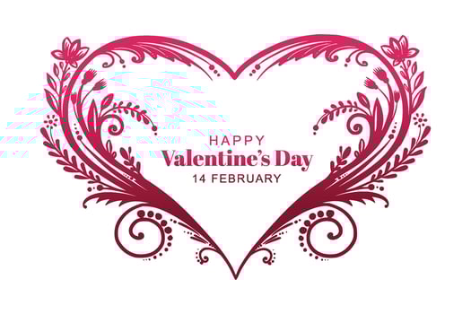 Beautiful happy valentines day greeting card design vector