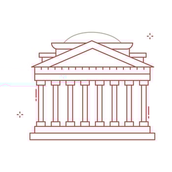 Historic Roman Pantheon Temple Icon Design vector