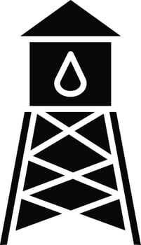 Water Tower Illustration Detailed Icon vector