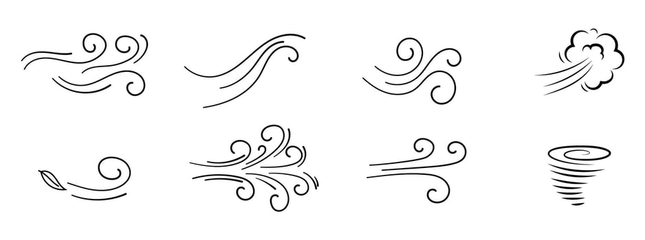 doodle wind hand drawing swirl sketch line vector