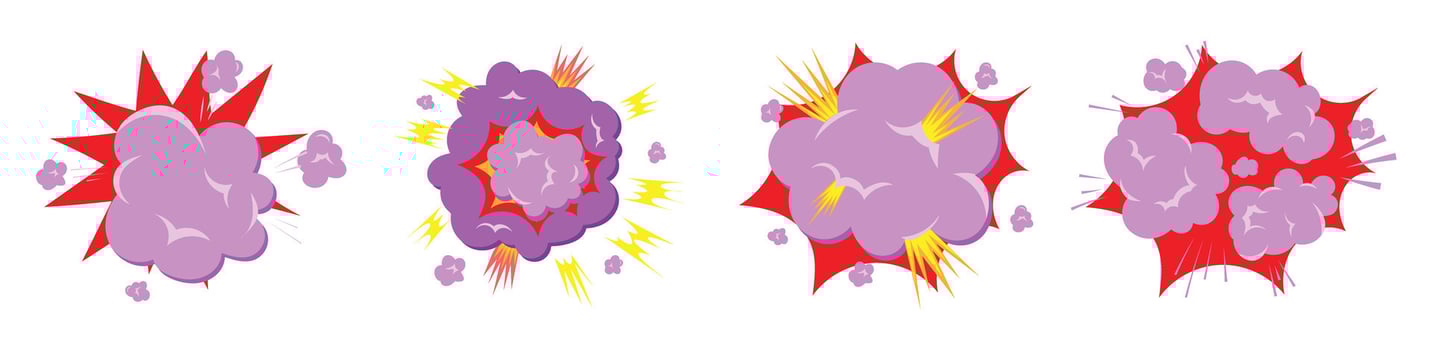 explosion smoke cartoon explossive bomb cartoon comic effect hand drawing doodle vector