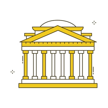 Pantheon Historic Travel Destination Icon Design vector