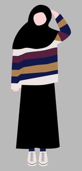 Muslim woman with casual dress vector