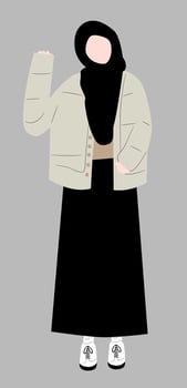 Hi im muslim woman vector