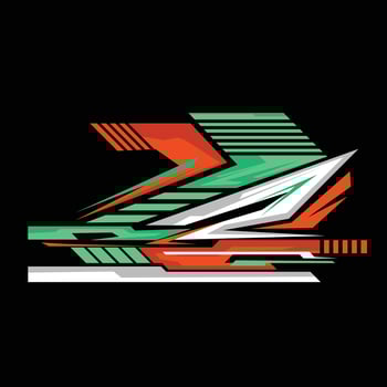 racing car background wrap sticker design. car sticker with green, grey and orange combination vector