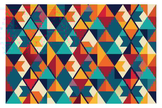 Vintage-Inspired Colorful Geometric Triangle Design vector