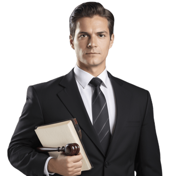 A man in a suit holding a book and gavel png