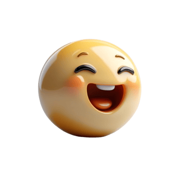 A shiny, 3D-rendered emoji with a joyful, open-mouthed expression, rosy cheeks, and closed eyes, radiating happiness png