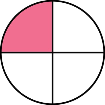 One Quarter Circle Fraction vector