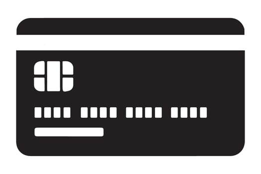 Single Black Credit Card Silhouette Illustration for Easy Payment vector