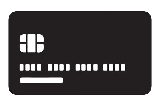 Single Black Silhouette Credit Card Illustration vector