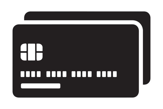 Stack of Black Silhouette Credit Cards Illustration vector